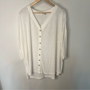 White Birch Women's Cream Button-Down Shirt